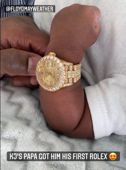Imaginea articolului Opulenţă pentru un bebeluş. Ceas cu aur şi diamante, cadou făcut de Floyd Mayweather nepotului său de doar 5 săptămâni