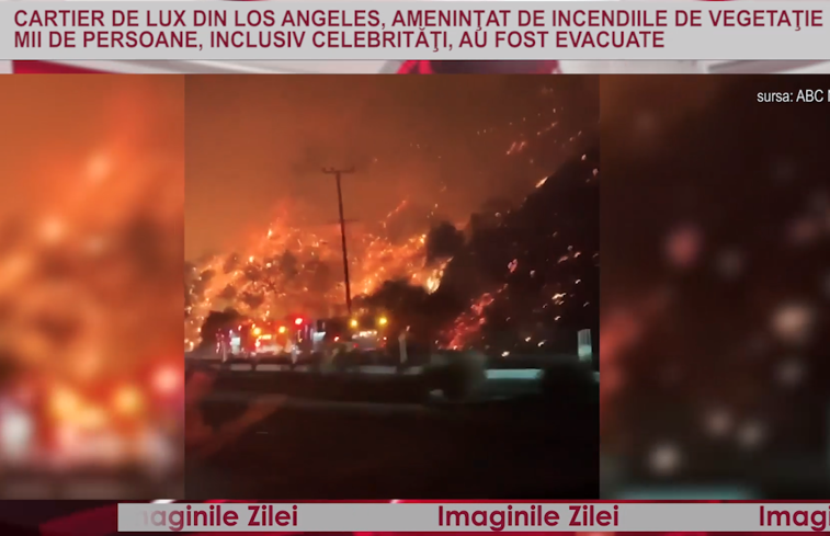 Imaginea articolului IMAGINILE ZILEI Cartier de lux din Los Angeles, ameninţat de incendiile de vegetaţie. Mii de persoane, inclusiv celebrităţi, evacuate