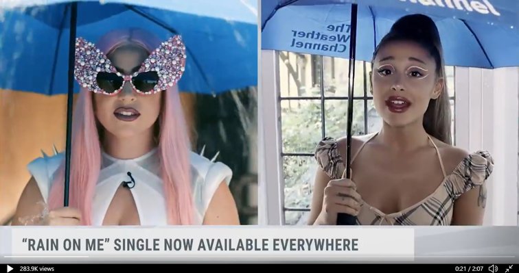 Imaginea articolului Lady Gaga şi Ariana Grande, apariţie inedită la o emsiune despre starea vremii