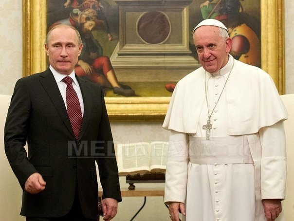 Imaginea articolului Papa Francisc şi Vladimir Putin, întâlnire la Vatican. Cei doi susţin o "soluţionare paşnică" a conflictului din Siria