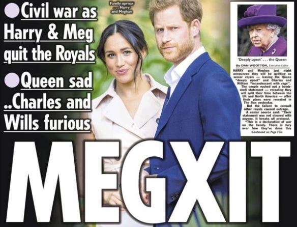 Imaginea articolului Primele pagini ale publicaţiilor britanice după anunţul controversat al ducilor de Sussex: „Nici măcar nu i-au spus Reginei”