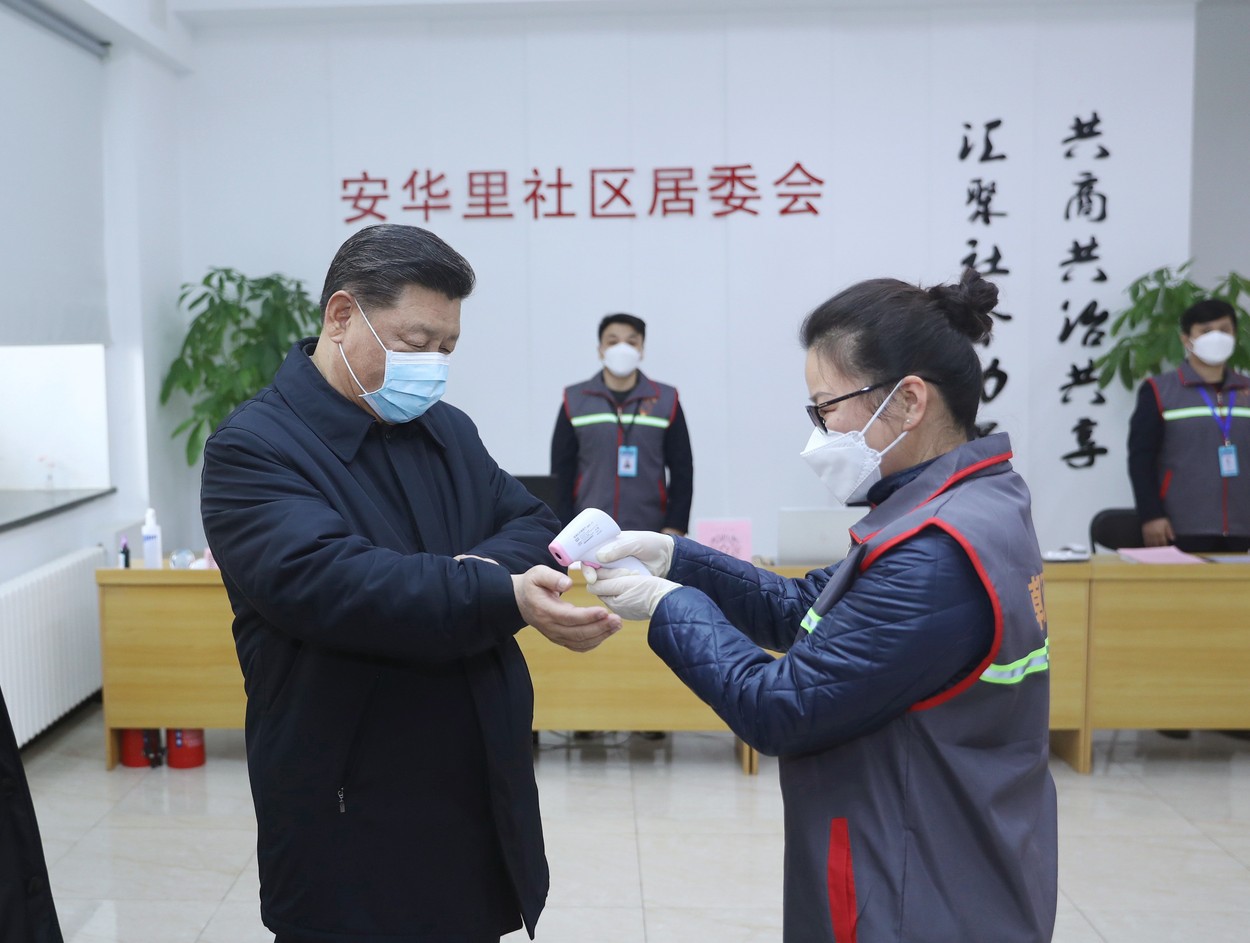 Prima apariţie publică a lui Xi Jinping, de la începutul epidemiei de coronavirus. Liderul chinez a purtat mască sanitară