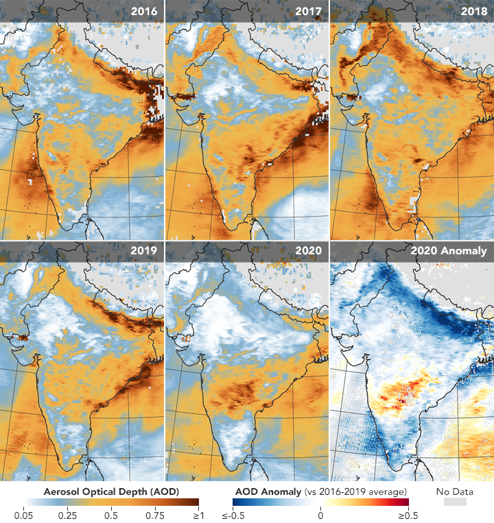 Imaginea articolului Imaginea incredibilă a izolării. Poluarea din India a ajuns la cel mai mic nivel din ultimii 20 de ani, potrivit NASA. Om de ştiinţă: N-am mai văzut niciodată valori aşa mici