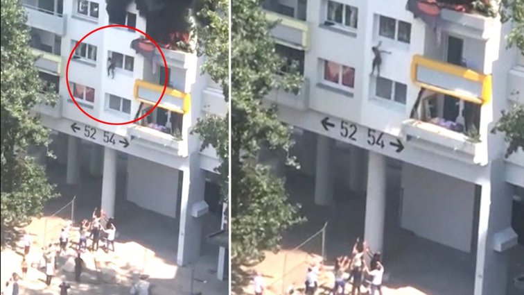 Imaginea articolului VIDEO: Doi fraţi de 10 şi 3 ani au fost salvaţi dintr-un incendiu după ce au sărit de pe geam în braţele trecătorilor