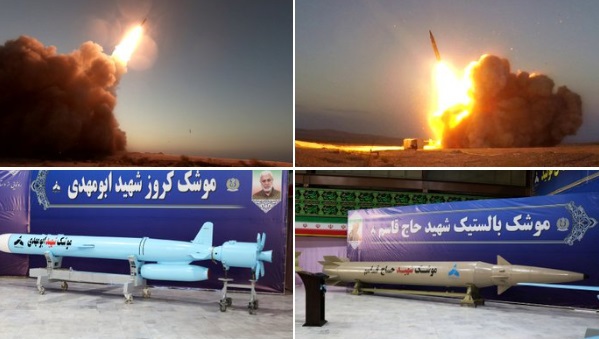 Imaginea articolului Iranul prezintă două rachete balistice, în pofida cererilor SUA. Arsenalul poartă numele celor doi lideri ucişi în ianuarie