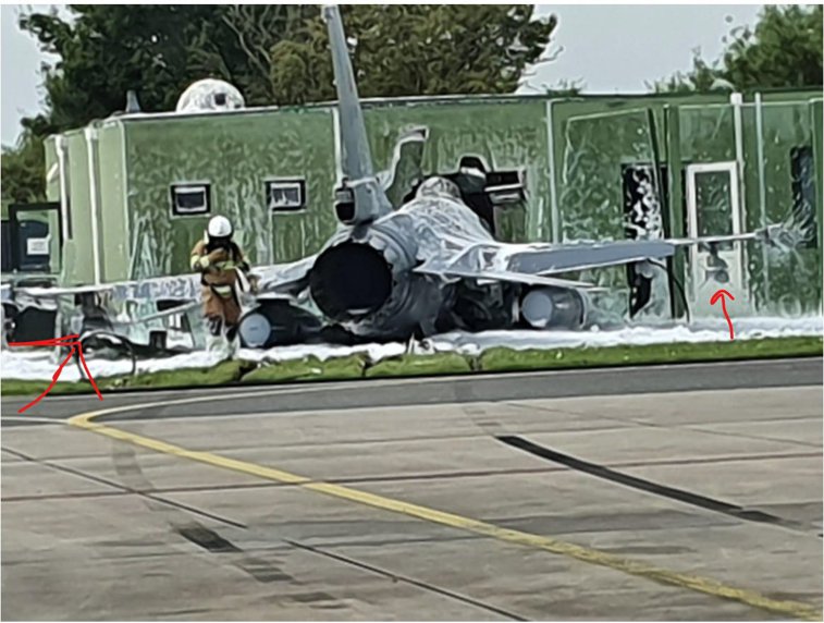 Imaginea articolului Incident aviatic: un avion militar belgian F16 s-a izbit de o clădire, în apropierea pistei