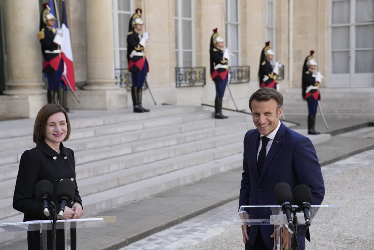 Imaginea articolului Maia Sandu, după întâlnirea cu Emmanuel Macron: Contăm pe sprijinul Franţei pentru primirea statutului de ţară candidată la UE