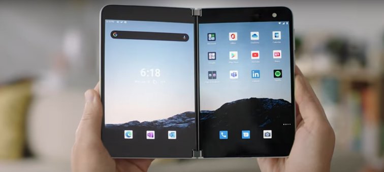 Imaginea articolului Microsoft lansează rivalul lui Galaxy Fold: telefonul are două ecrane articulate şi este echipat cu Android