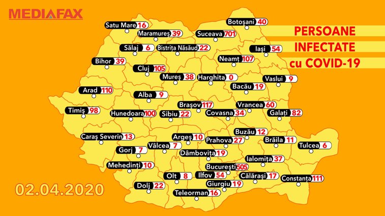 Imaginea articolului Harta cazurilor din România, publică pentru prima dată. Care sunt ”zonele roşii” din ţară şi unde sunt cei mai puţini infectaţi | FOTO