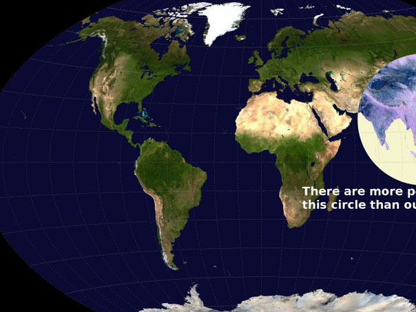 Imaginea articolului 40 de HĂRŢI care explică lumea: Printre ele, cercul în care trăieşte mai mult de jumătate din populaţie - FOTO
