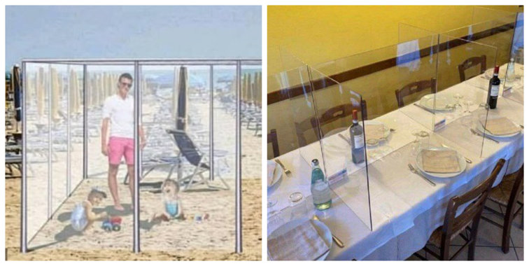 Imaginea articolului La plajă în "izoletă". Italienii schimbă modul în care ar putea arăta statul la malul mării şi mâncatul la restaurant în perioada post-pandemie