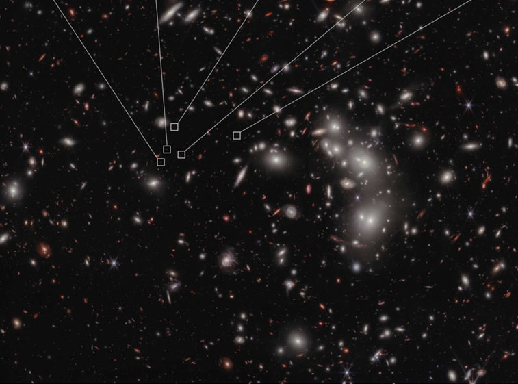 Imaginea articolului Telescopul Webb al Nasa descoperă cel mai îndepărtat ”roi” de galaxii văzut vreodată de oameni