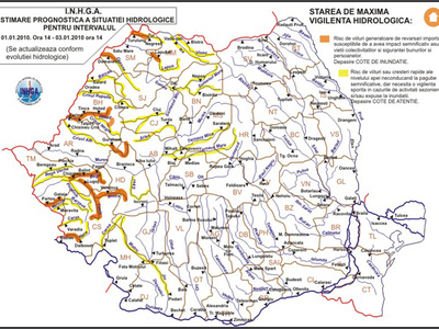 Imaginea articolului Code Orange, Yellow Warnings For Floods in W, NW Romania