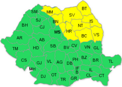 Imaginea articolului Meteorologists Extend Code Yellow Rain Alert For N, NE Romania Until Wednesday Morning