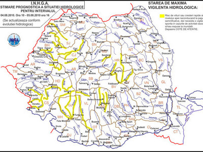 Imaginea articolului Hydrologists Issue Code Yellow Flood Alert For Rivers In C, S, W Romania