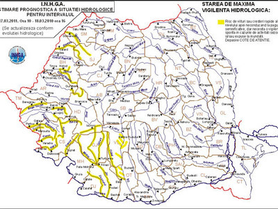 Imaginea articolului Hydrologists Issue Code Yellow Flood Alert For W, SW Romania