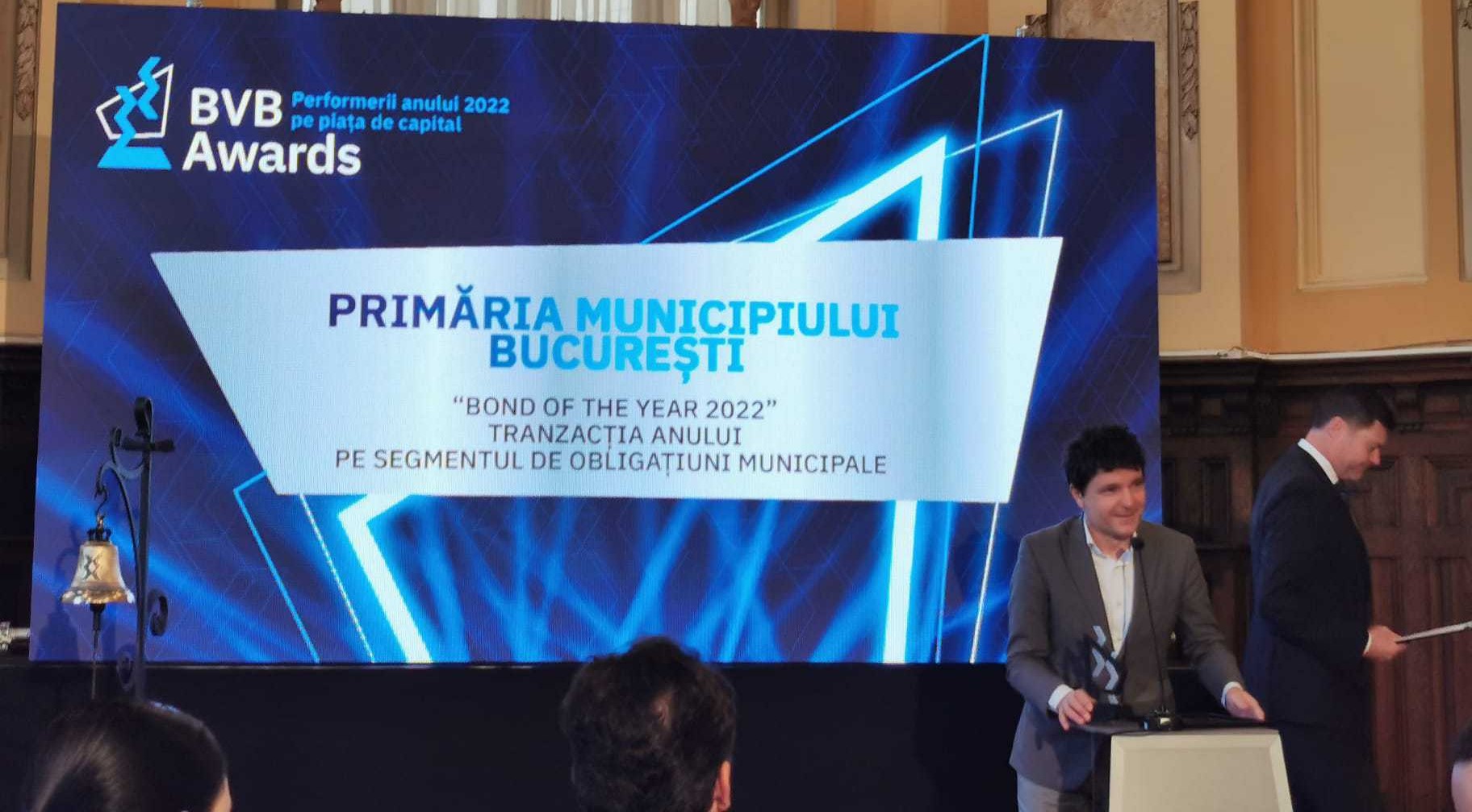 Primăria Municipiului Bucureşti, premiul „Bond of the year 2022” la BVB. Nicuşor Dan: Vă aşteptăm în aprilie la o nouă emisiune de obligaţiuni