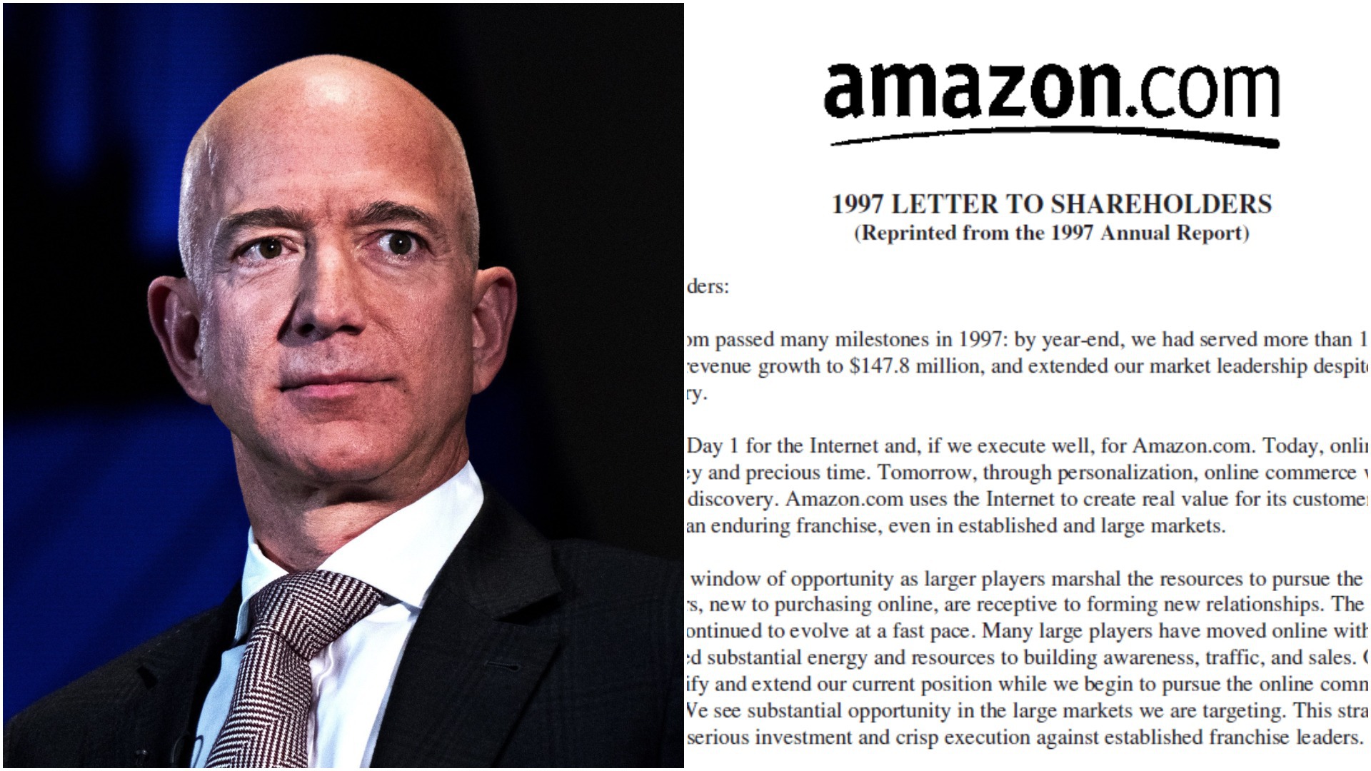 Voi ce făceaţi în 1997? Scrisoarea incredibilă de acum 25 de ani către acţionari a lui Jeff Bezos, fondatorul Amazon, care a reuşit dintr-o idee să facă o companie de peste 1,5 trilioane dolari. Ce le spunea, atunci, celor care voiau să lucreze la amazon.com