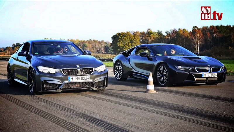  BMW i8 vs BMW M4. Cine câştigă liniuţa? VIDEO 