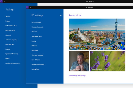 Windows 10 cu Start Menu, dar lăsat fără familiarul Control Panel