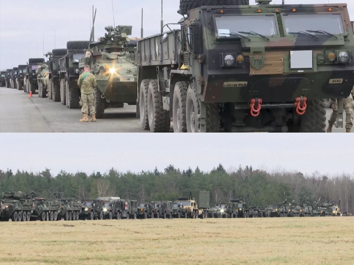 VIDEO Noi imagini cu convoiul militar american care este în drum spre România
