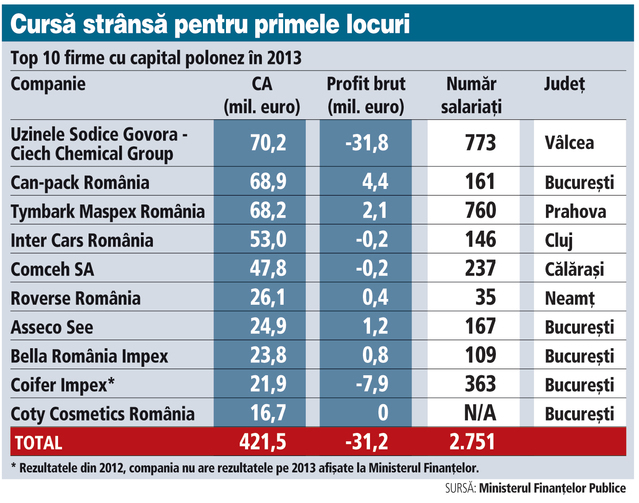 Top 10 firme cu capital polonez din România