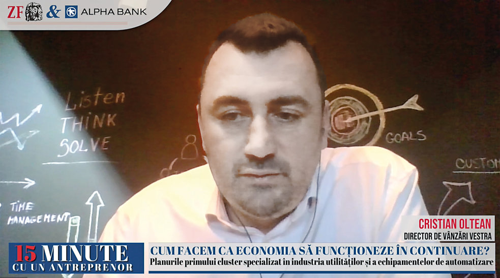 ZF 15 minute cu un antreprenor, un proiect Ziarul Financiar şi Alpha Bank. Cristian Oltean, Vestra: Nu aveam furnizori direcţi în Rusia şi Ucraina, dar partenerii noştri aveau, deci suntem indirect afectaţi ca termene de livrări şi producţie