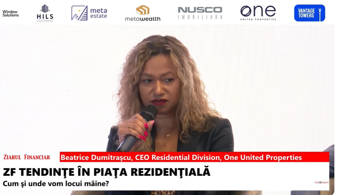 Beatrice Dumitraşcu, CEO Residential Division, One United Properties:Din cele 20.000 unităti locative anuntate în Bucureşti, mai mult de jumătate sunt deja vândute. Oferta e foarte mică, nevoia locativă foarte mare