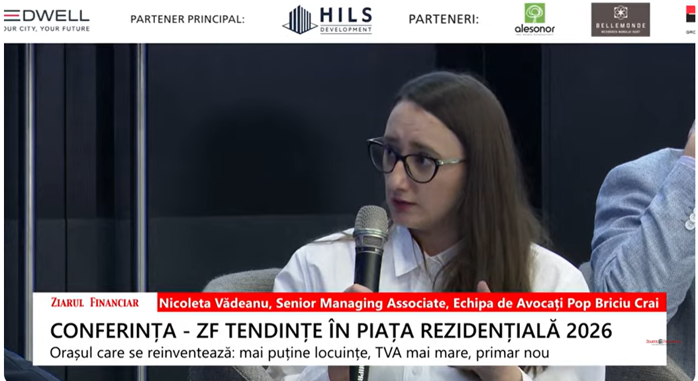 Nicoleta Vădeanu, Senior Managing Associate, Echipa de Avocaţi Pop Briciu Crai: Legea Nordis este bună, are o direcţie bună şi este gândită ca să redea încrederea consumatorilor, dar anumite mecanisme ale ei pot să ducă la blocaje în derularea proiectelor