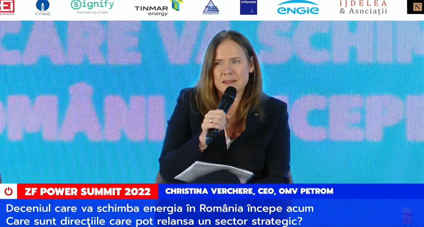 ZF Power Summit 2022. Christina Verchere, CEO OMV Petrom: Avem nevoie de legea offshore acum. Este important să avem legislaţia potrivită pentru a putea investi