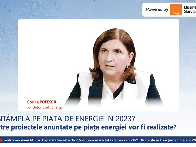 ZF Live. Corina Popescu, fondatoare a Swift Energy: Acum este o efervescenţă pe partea de proiecte dezvoltate în domeniul energiei regenerabile. România ar putea să dezvolte 20.000 MW în regenerabile