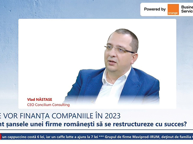 ZF Live. Vlad Năstase, CEO Concilium: Proiectul major este să restructurăm Hidroconstrucţia, intrată în insolvenţă acum un an, pentru datorii de 100 mil. Euro