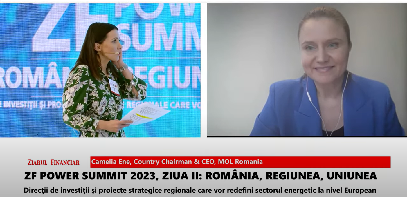 ZF Power Summit 2023. Camelia Ene, MOL România: Avem în reţea 50 de staţii cu peste 160 de puncte de încărcare pentru vehicule electrice. Ne dorim să dezvoltăm acest segment