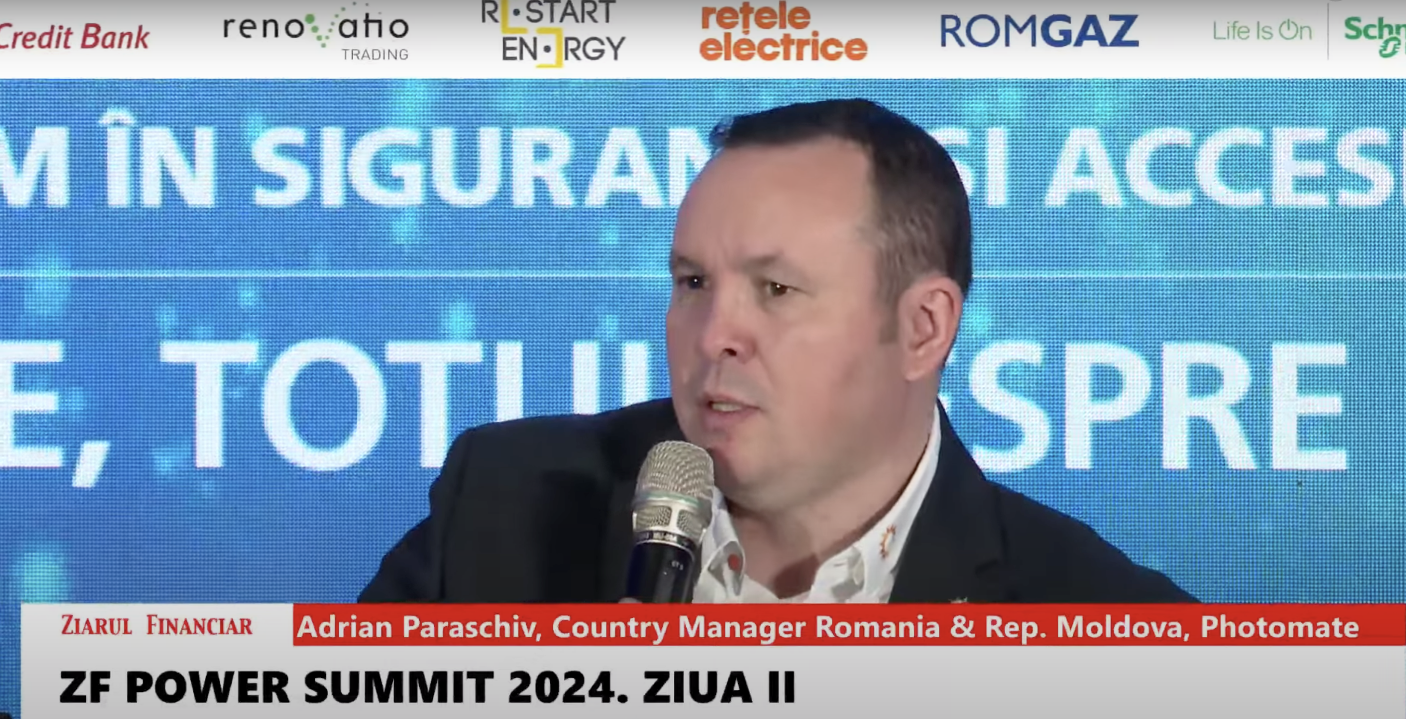 Adrian Paraschiv, Photomate: Piaţa energiei din România este în curs de maturizare, avem provocări în ceea ce priveşte echilibrarea reţelelor, sistemele de stocare şi integrarea lor în reţelele de transport