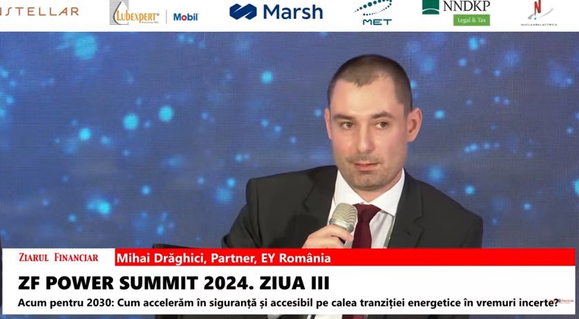 Mihai Drăghici, partner, EY România: Pentru susţinerea investiţiilor private trebuie să fim atenţi la modul în care atragem aceste finanţări europene. Avem nevoie de o predictibilitate mai mare şi trebuie să alocăm bugetele către priorităţile strategice: eficienţa energetică şi industria 