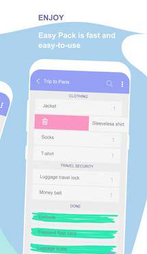 Aplicaţia zilei: Easy Pack - travel packing lists