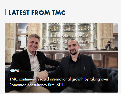 Olandezii de la TMC fac o achiziţie în Bucureşti - firma de consultanţă IOTH Consulting, cu 60 de oameni