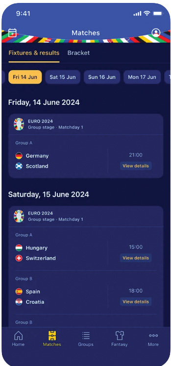 Aplicaţia zilei. UEFA EURO 2024 Official