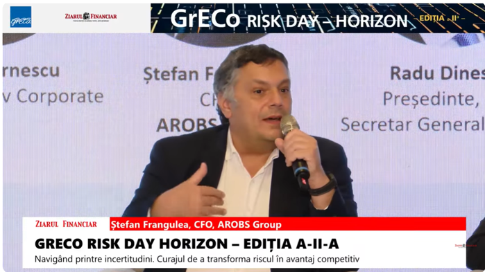 Ştefan Frangulea, CFO AROBS Group : Concentrarea pe zona de automotive până în 2023, a fost o lecţie importantă pentru companie, atunci când industria europeană a suferit un recul. Pentru noi a fost o lecţie dură de viaţă şi ne-am repoziţionat. Acum ţinti
