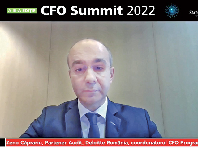 Deloitte/ZF CFO Summit 2022. Zeno Căprariu, partener Deloitte România: Prioritatea numărul unu a directorilor financiari este adaptarea la acest nou context de business. Digitalizarea ocupă un loc secund imediat