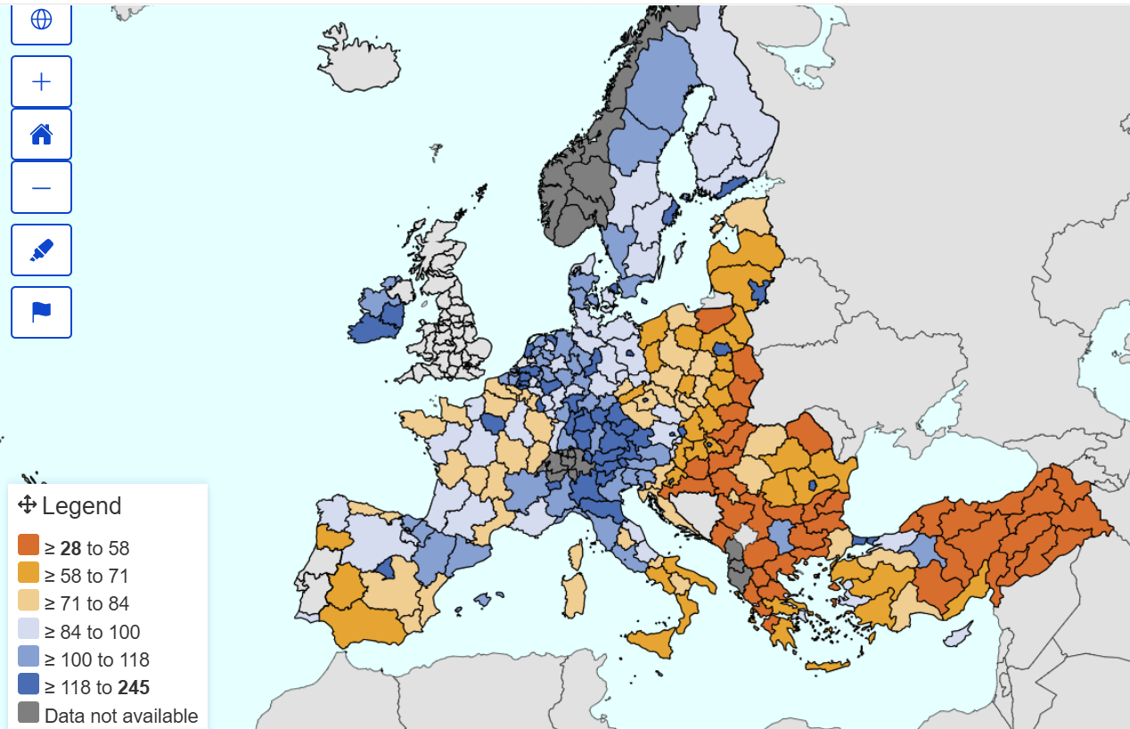 Eurostat: Bucureşti - Ilfov a ajuns în 2023 la un PIB...