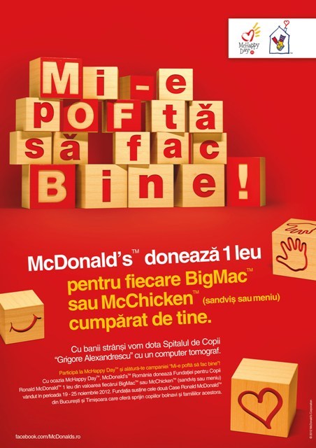 Leo Burnett & Target semnează campania prin care McDonald’s strânge bani pentru Spitalul Grigore Alexandrescu