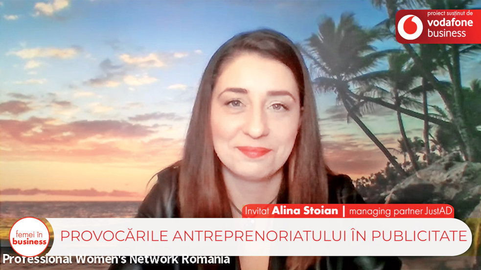 Proiect ZF/Vodafone Femei în Business. Alina Stoian, managing partner, JustAD: În mine curge sânge de antreprenor, nu cred că aş fi putut face altceva în afară de antreprenoriat