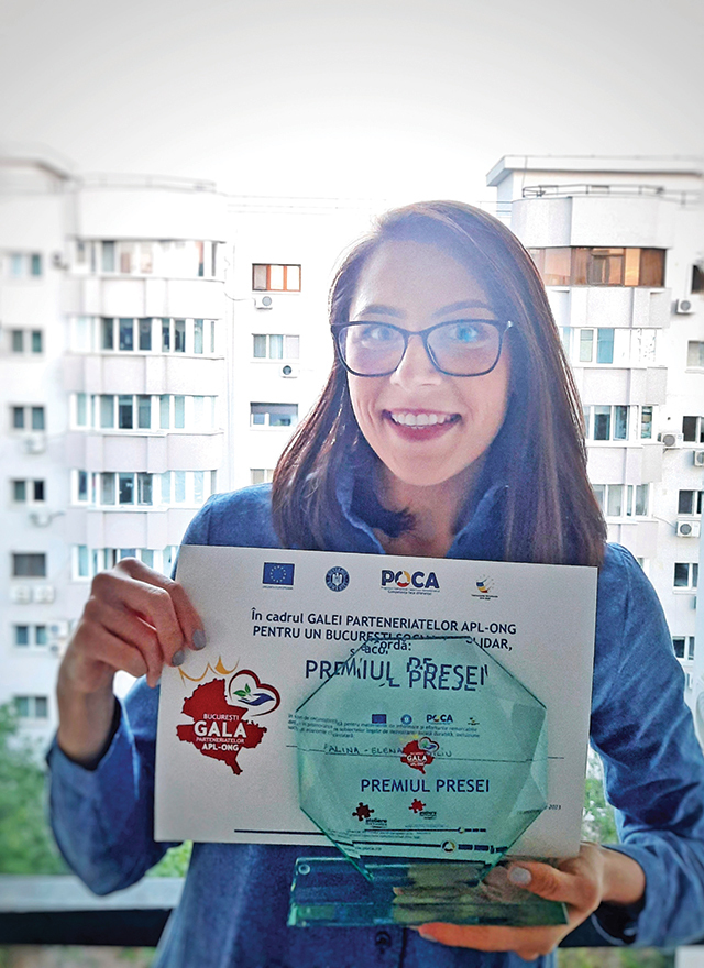 Pagina verde. Alina-Elena Vasiliu, jurnalist ZF, a primit Premiul Presei în cadrul Galei Parteneriatelor, pentru proiectul Economia verde, din care face parte Pagina verde