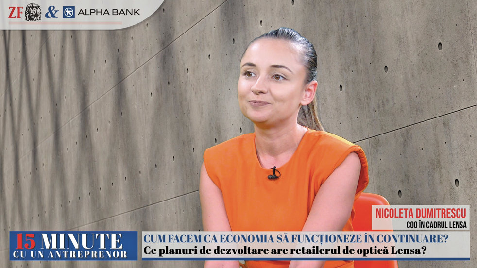 ZF 15 minute cu un antreprenor, un proiect Ziarul Financiar şi Alpha Bank. Nicoleta Dumitrescu, COO Lensa: Am făcut primul pas în afara ţării şi am deschis un magazin în Chişinău. Până la finalul anului, vrem să mai intrăm într-o piaţă din regiune