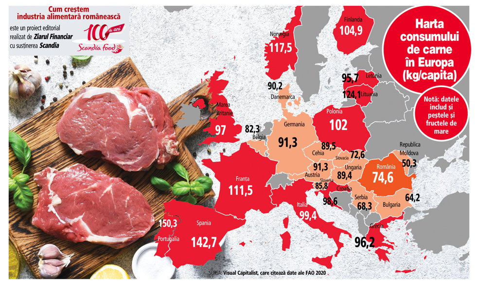 ZF Cum creştem industria alimentară românească. Radiografia pieţei de carne: România este la coada clasamentului european al consumului total. „Întotdeauna este şi va fi loc pe această piaţă, datorită caracterului dinamic al pieţei“