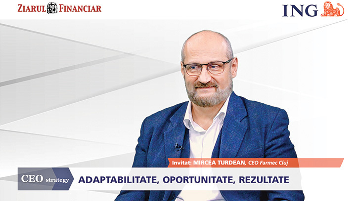 CEO Strategy, emisiune realizată de Ziarul Financiar în parteneriat cu ING Bank. Mircea Turdean, CEO al Farmec: Am reuşit să atingem o cifră de afaceri de peste 70 mil. euro în 2023, în creştere cu peste 10%. Anul acesta avem planificată o creştere de minimum 10%