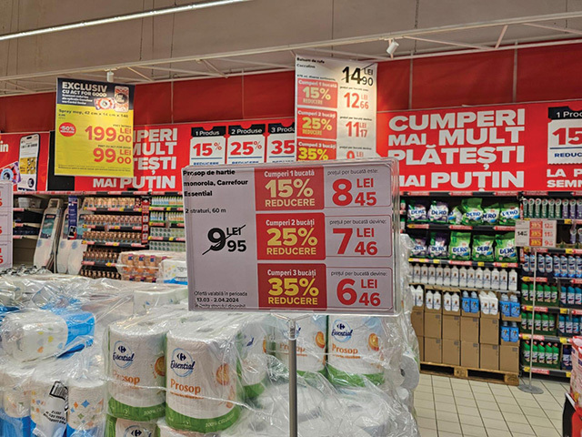Noua strategie a magazinelor mari: acelaşi produs, preţuri diferite în funcţie de cantitatea cumpărată