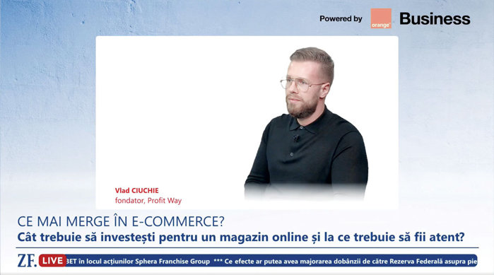ZF Live. Vlad Ciuchie, Profit Way: Piaţa de e-commerce din România va continua să crească cu circa 10% pe an până în 2030