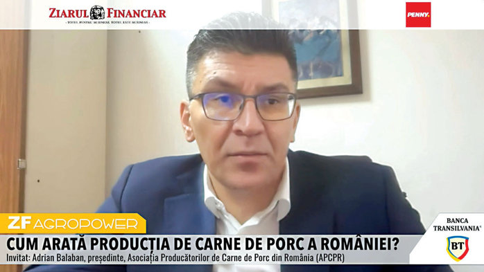ZF Agropower. Adrian Balaban, preşedinte, APCPR: 2026 este cel mai rău an din ultimii 15 pentru crescătorii de porci. Toată lumea vinde în pierdere. Exporturile europene de carne de porc către China au scăzut cu aproape 21% faţă de acum doi-trei ani, iar 